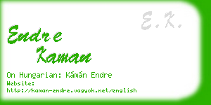 endre kaman business card