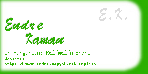 endre kaman business card